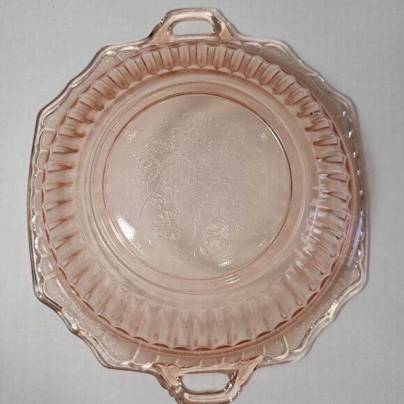 Anchor Hocking 1930s Pink Depression Glass Mayfair Open Rose Serving Bowl - Picture 5 of 9